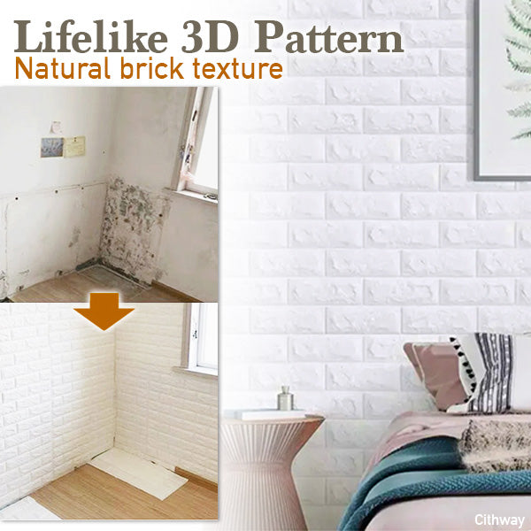 3D Brick Wallpaper Self-adhesive Wall Panel Decals (5 Pcs)