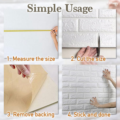 3D Brick Wallpaper Self-adhesive Wall Panel Decals (5 Pcs)