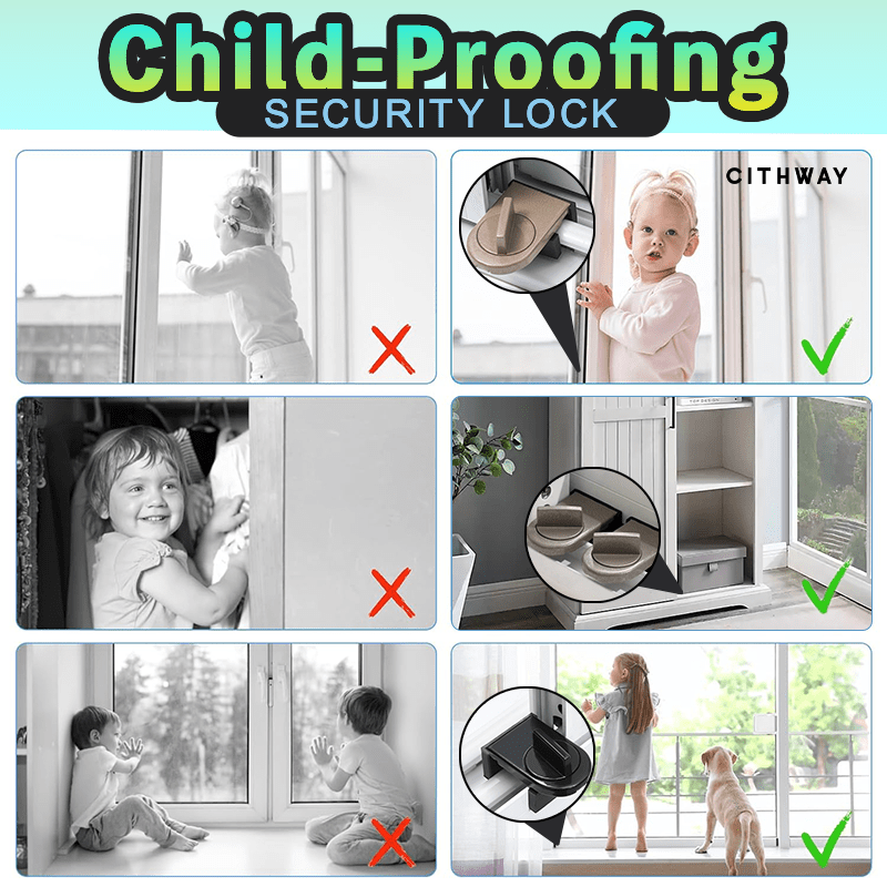 Cithway™ Child-Safety Sliding Door and Window Security Lock